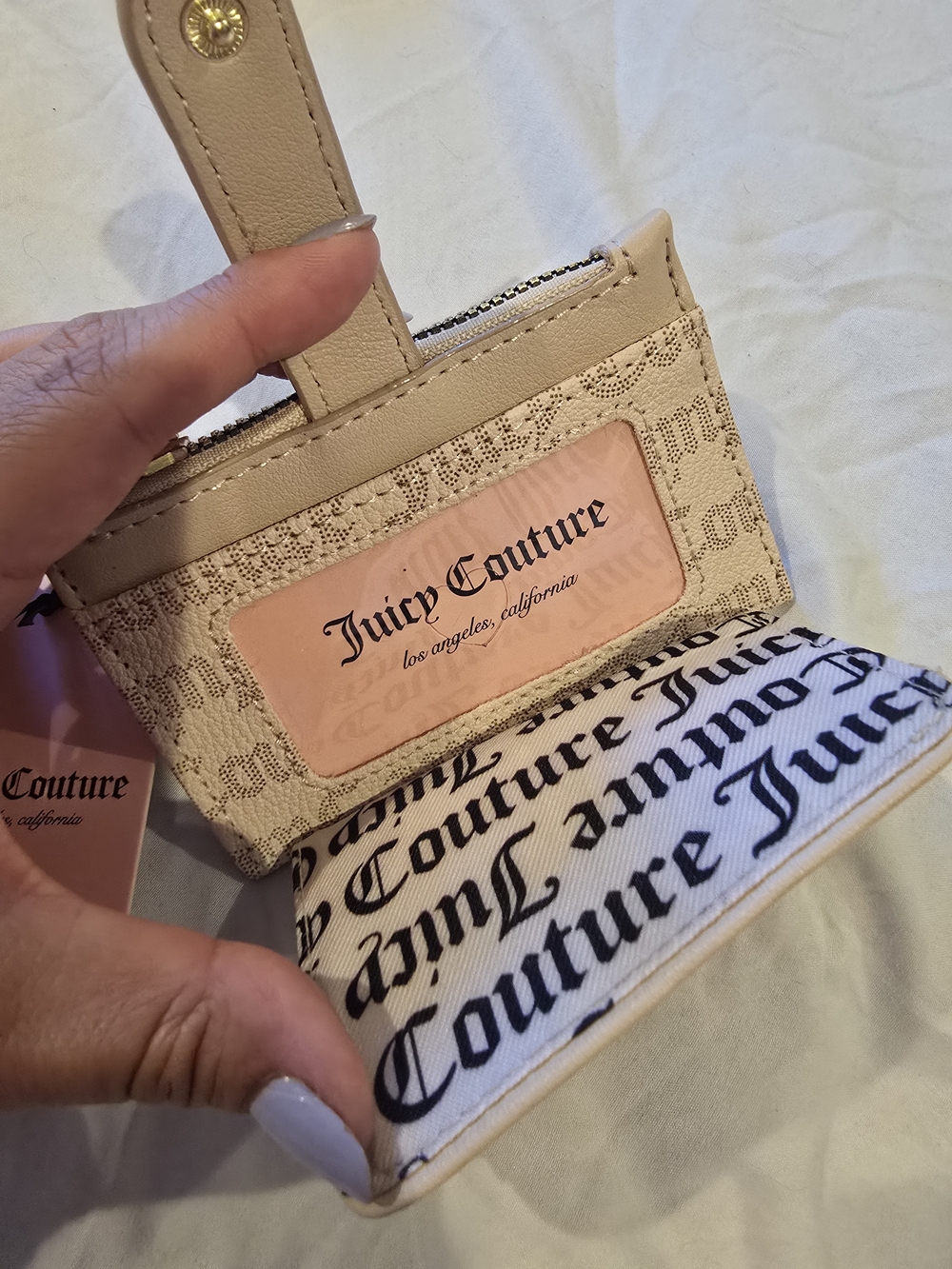 Juicy Couture Sandstone Dot Card Case - Picture 3 of 5